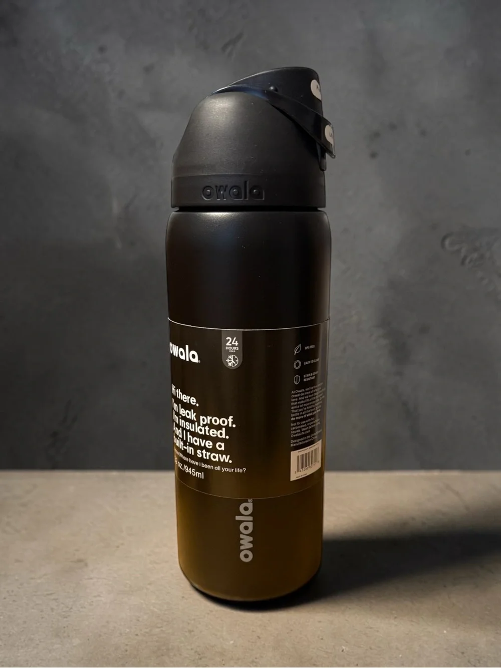 Owala 32 oz Insulated Water Bottle with Built-In Straw - Black